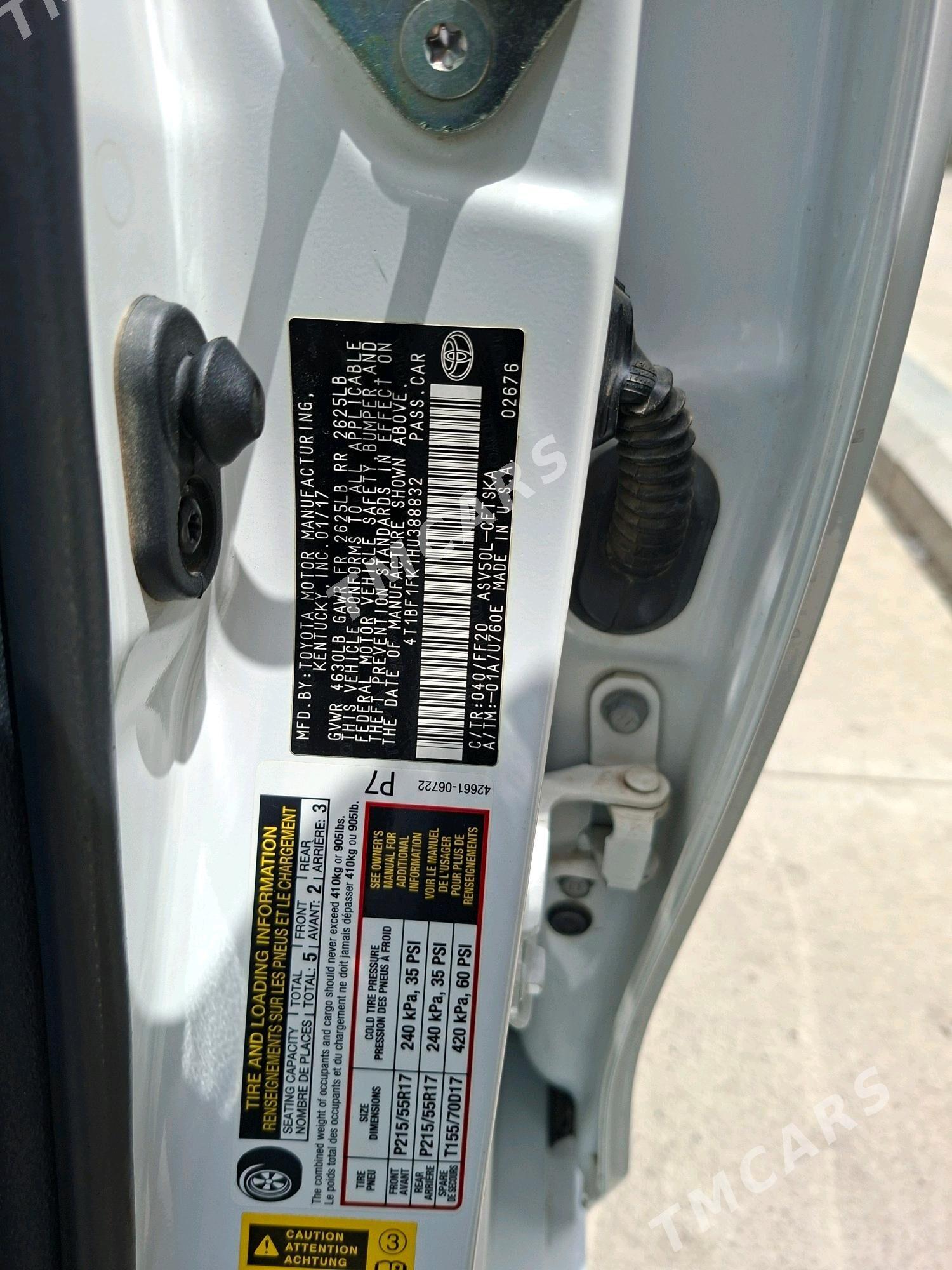 Toyota Camry 2017 - 260 000 TMT - Atatürk köç. - img 6