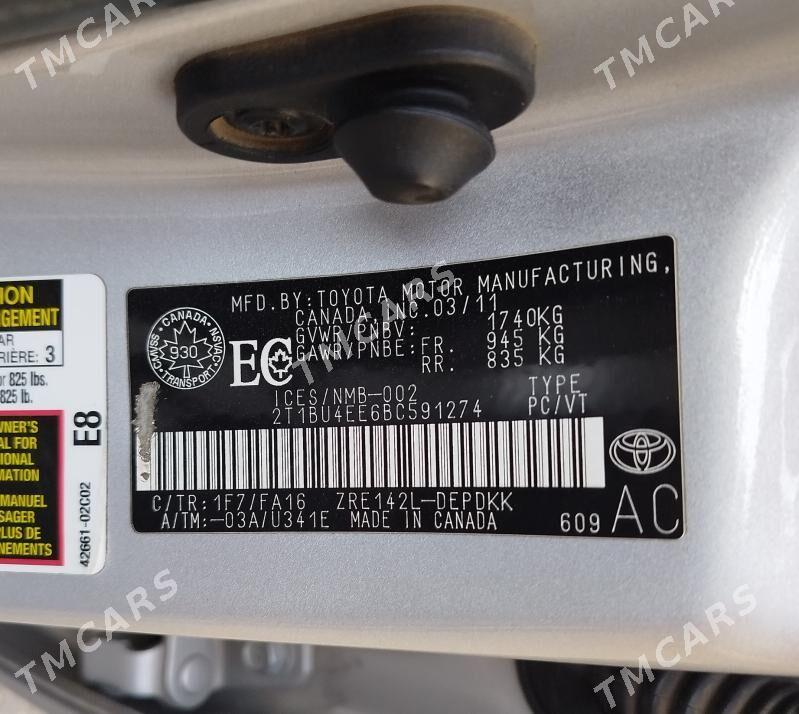 Toyota Corolla 2011 - 170 000 TMT - Ашхабад - img 8