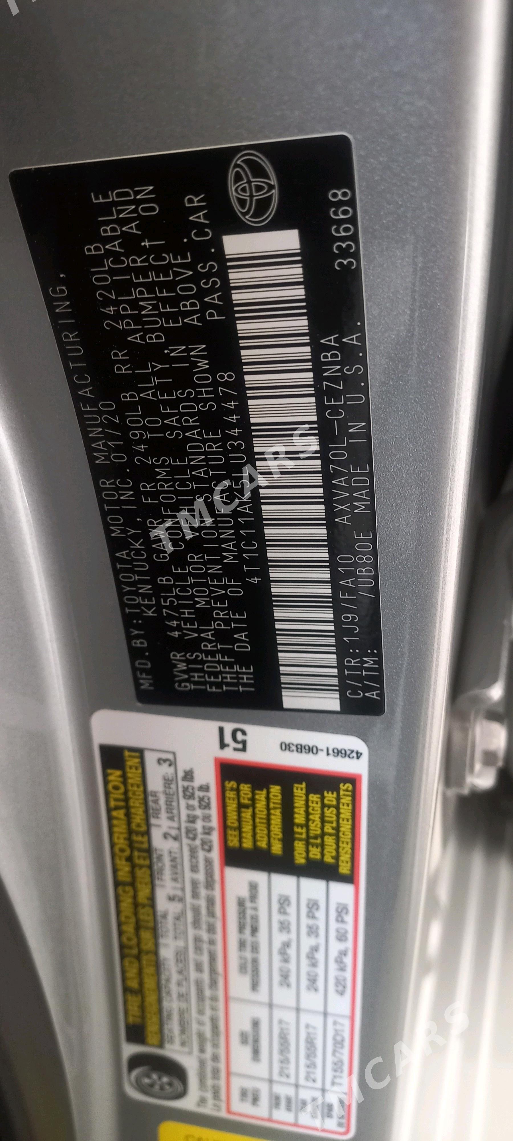 Toyota Camry 2020 - 320 000 TMT - Мары - img 7