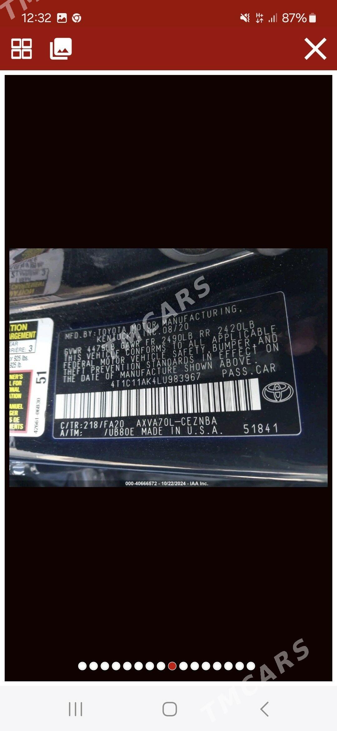 Toyota Camry 2020 - 315 000 TMT - Aşgabat - img 5