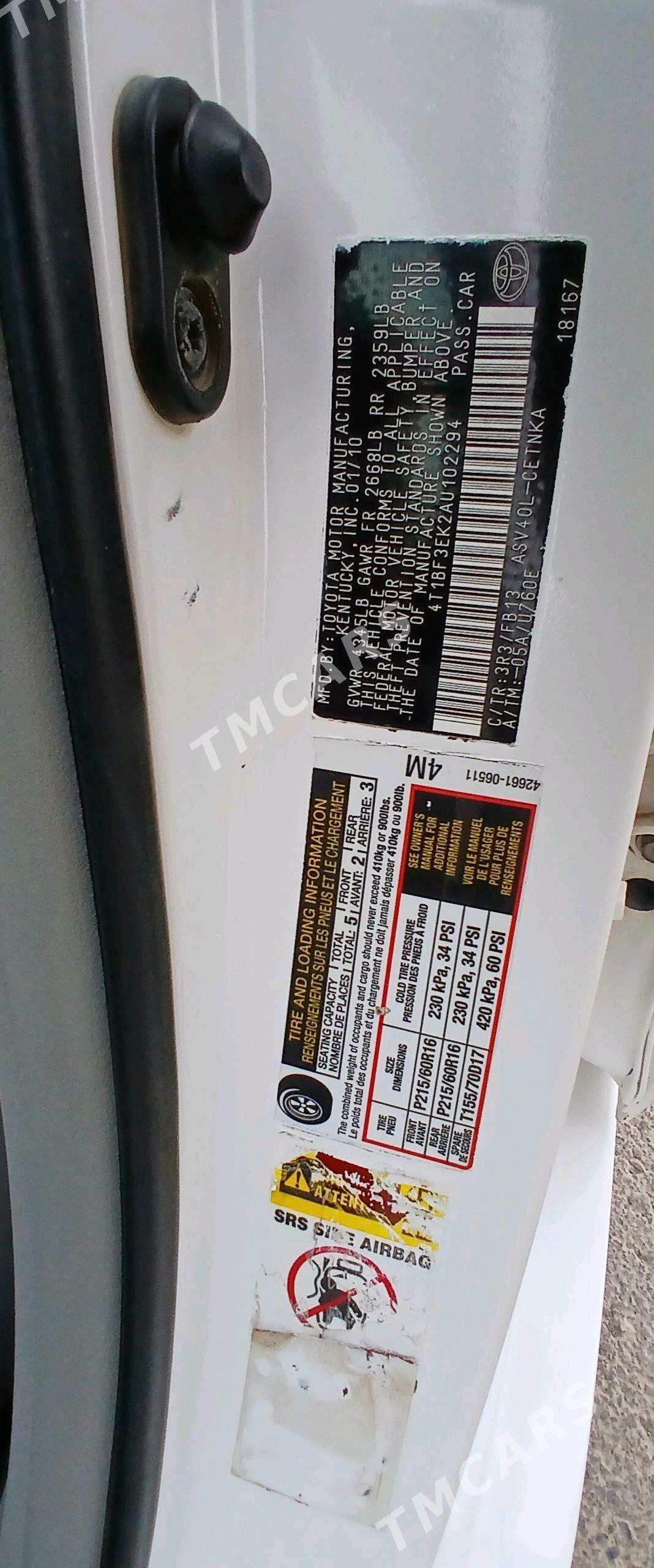 Toyota Camry 2010 - 185 000 TMT - Bereket - img 7