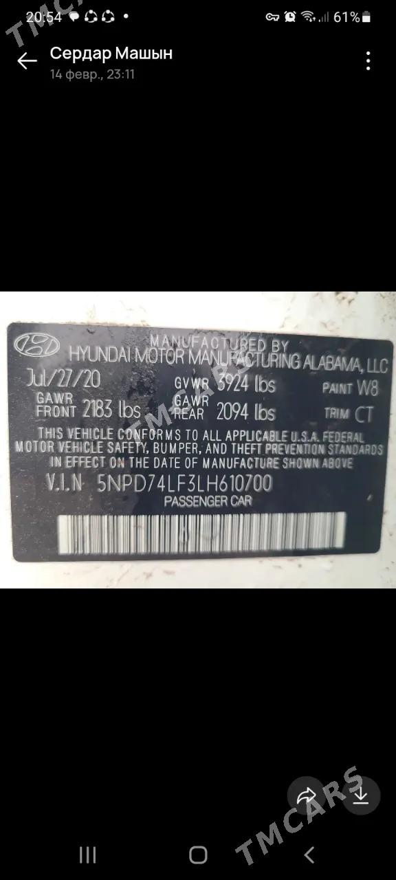 Hyundai Elantra 2020 - 220 000 TMT - Мары - img 10