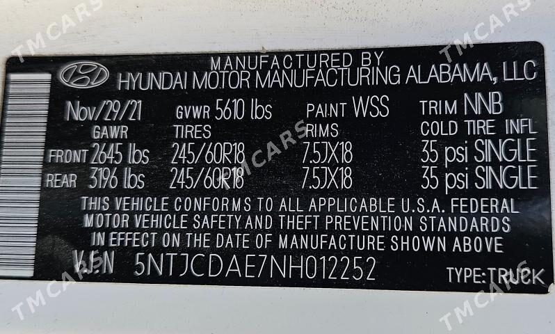 Hyundai Santa Cruz 2021 - 275 000 TMT - Aşgabat - img 7
