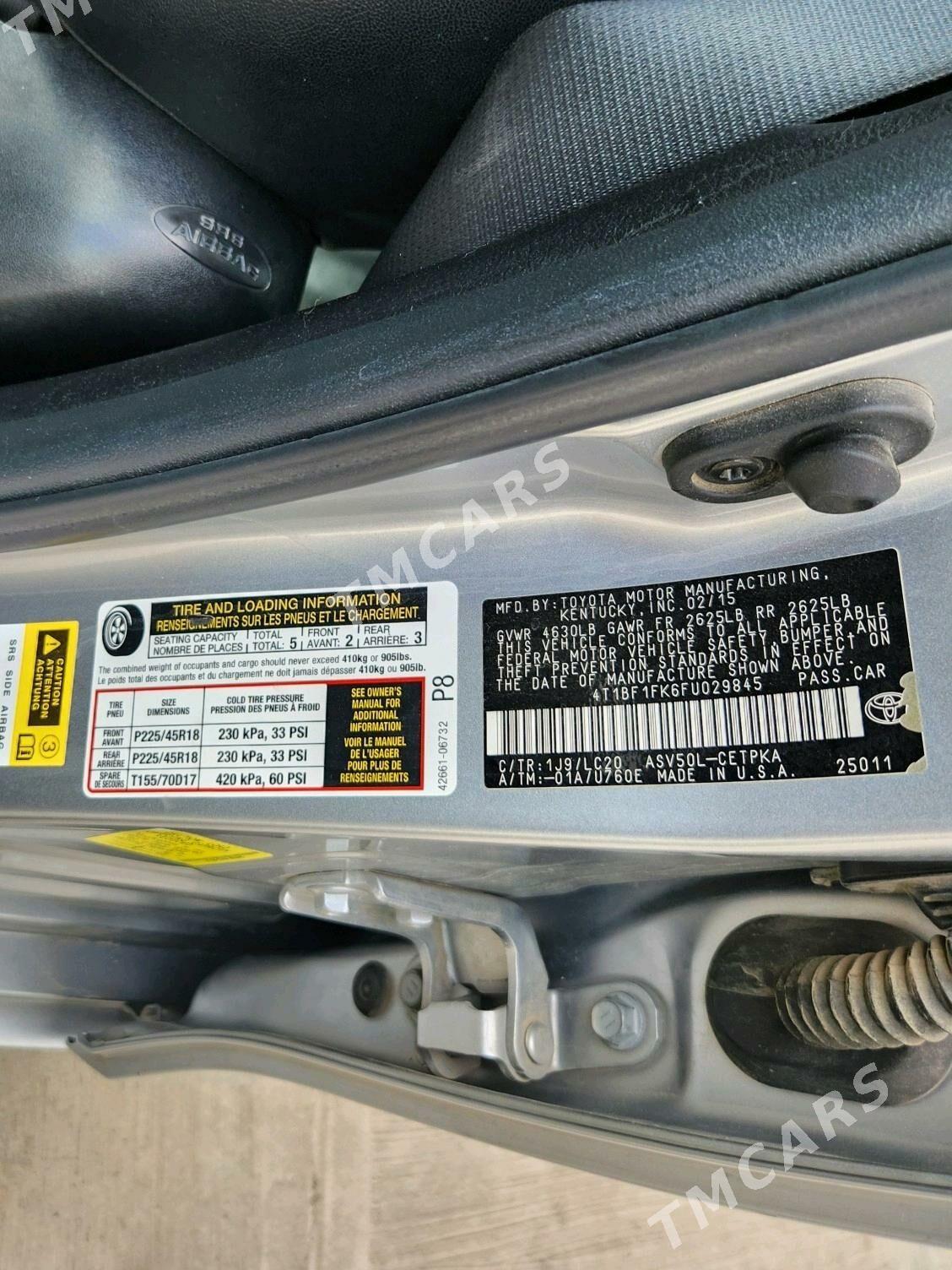 Toyota Camry 2015 - 229 000 TMT - Чоганлы - img 4