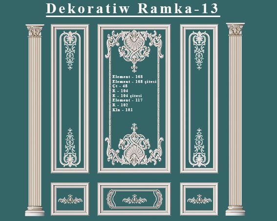 Dekoratiw ramka gips/гипс - ул. Московская (10 йыл абаданчылык ш.) - img 3