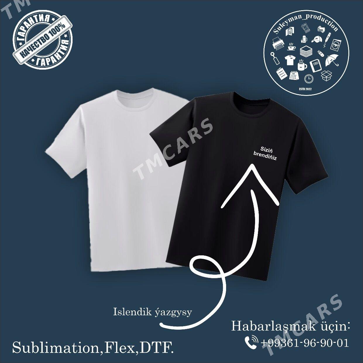 DTF FUTBOLKA MAYKA LOGO PECAT - Ашхабад - img 2