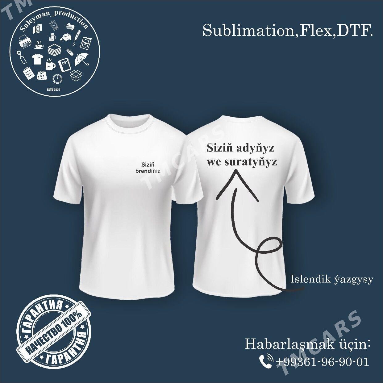 DTF FUTBOLKA MAYKA LOGO PECAT - Ашхабад - img 3