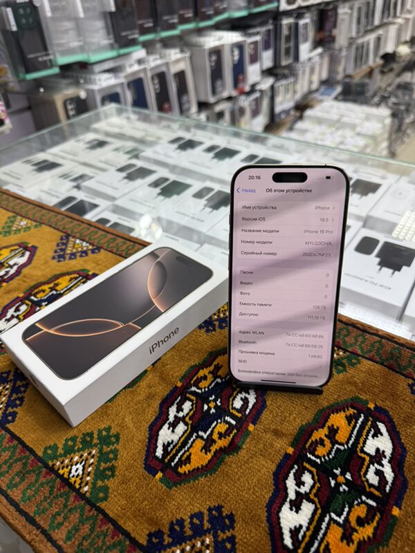 iPhone 16 pro 128GB 2sim 100% - Garaşsyzlygyň 15 ýyllygy Söwda Merkezi - img 3