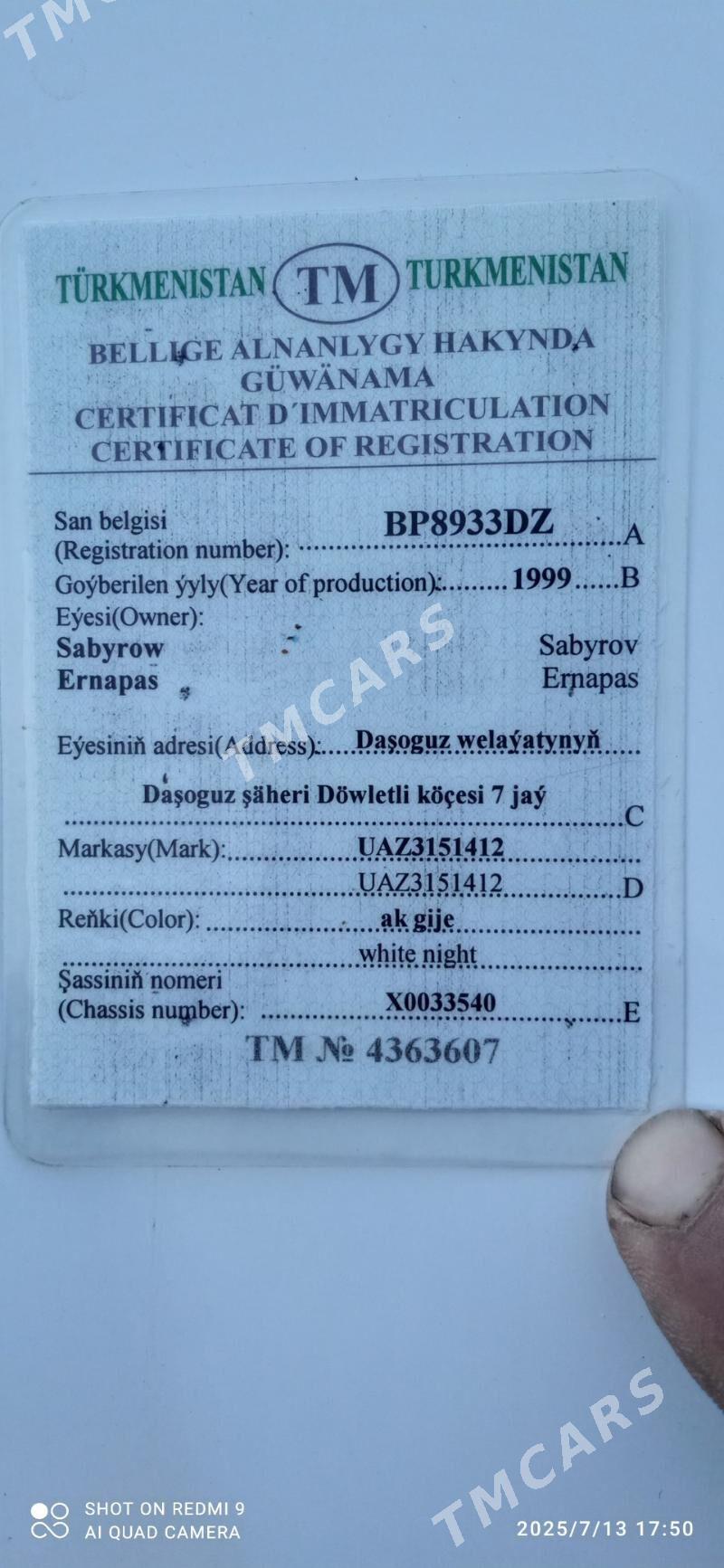 UAZ 469 1999 - 25 000 TMT - Daşoguz - img 7