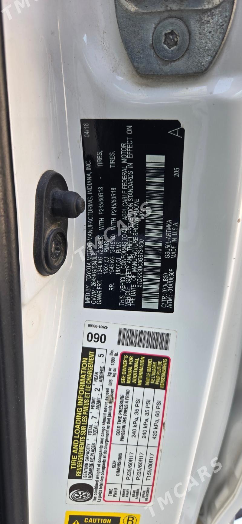 Toyota Sienna 2016 - 319 000 TMT - Aşgabat - img 5