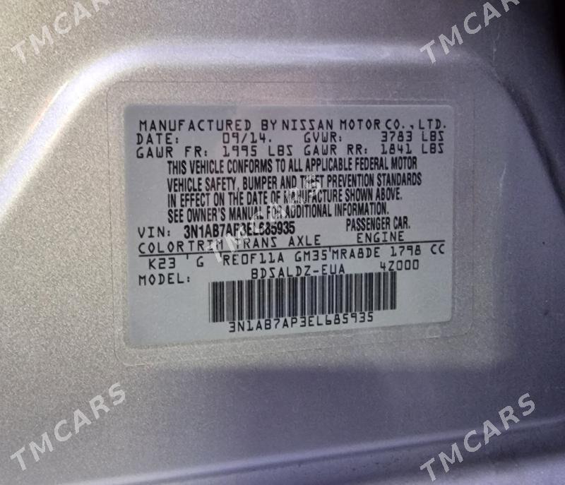 Nissan Sentra 2014 - 145 000 TMT - Ашхабад - img 2
