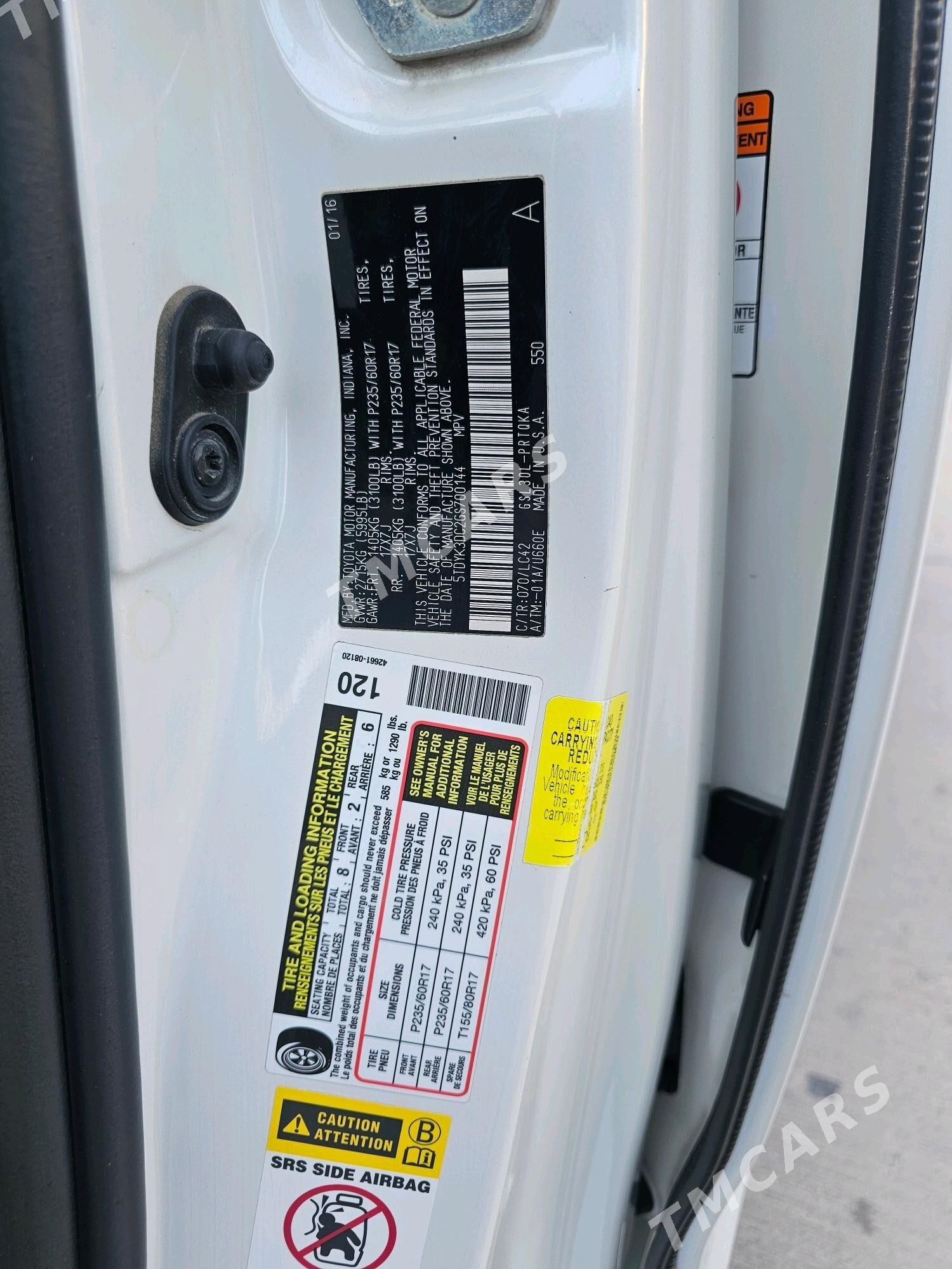 Toyota Sienna 2016 - 392 000 TMT - Aşgabat - img 10