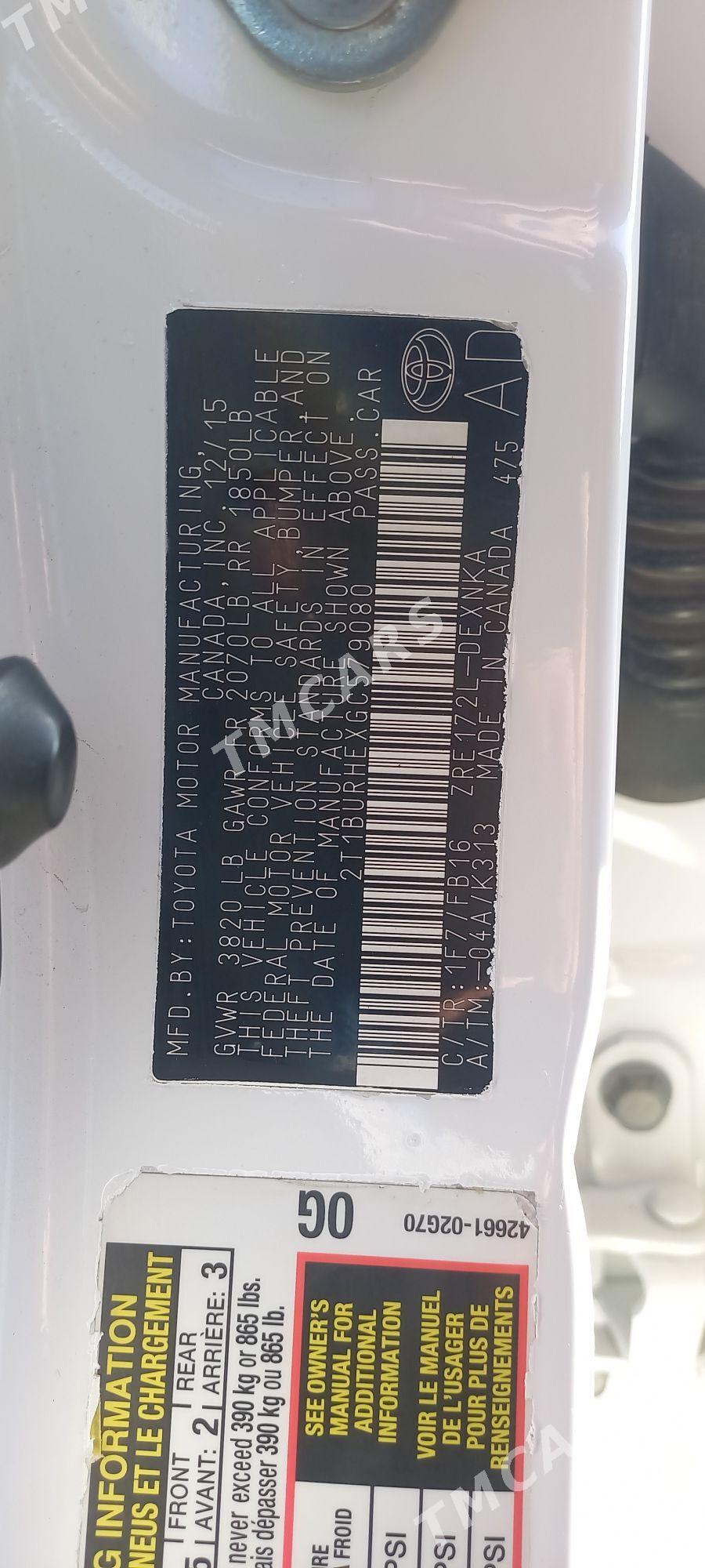 Toyota Corolla 2016 - 170 000 TMT - Гёкдепе - img 6