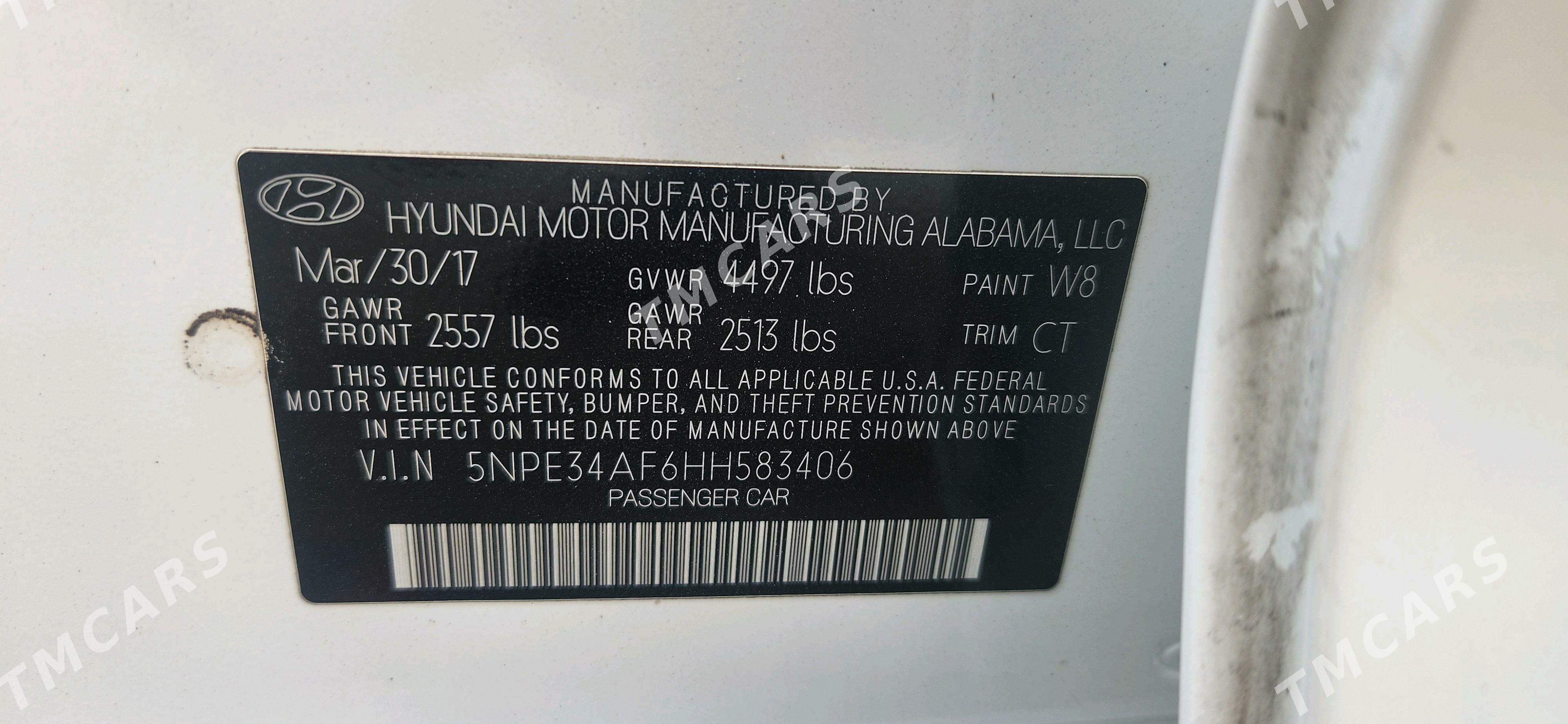 Hyundai Sonata 2017 - 195 000 TMT - Aşgabat - img 6