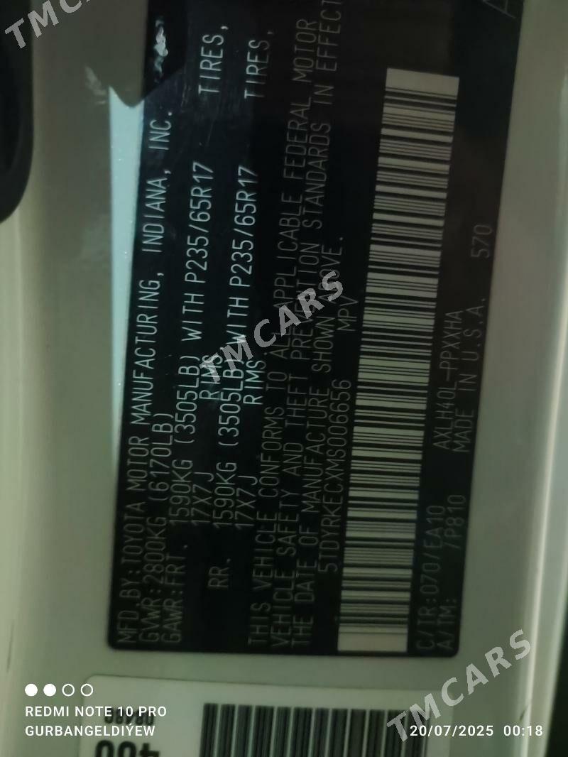 Toyota Sienna 2021 - 600 000 TMT - Мары - img 8