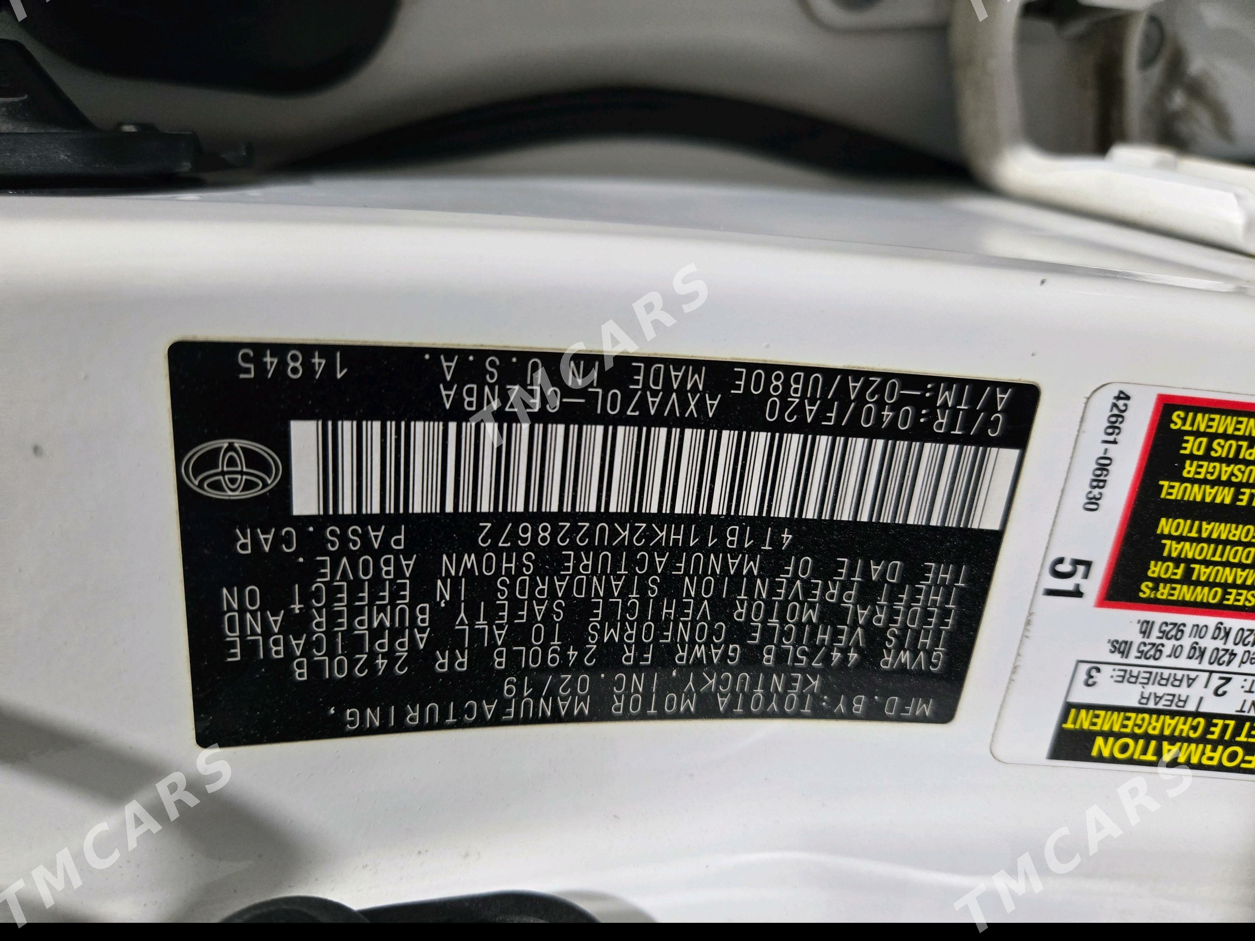 Toyota Camry 2019 - 280 000 TMT - Ашхабад - img 4