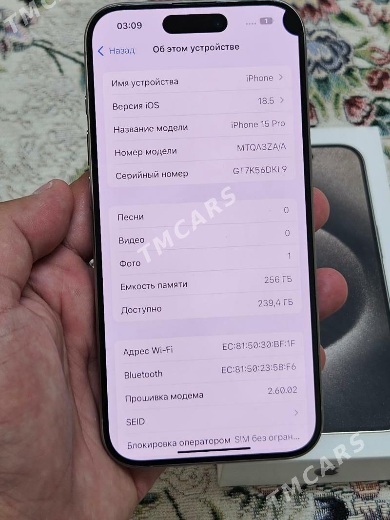 iphone 15pro 256 - Aşgabat - img 3