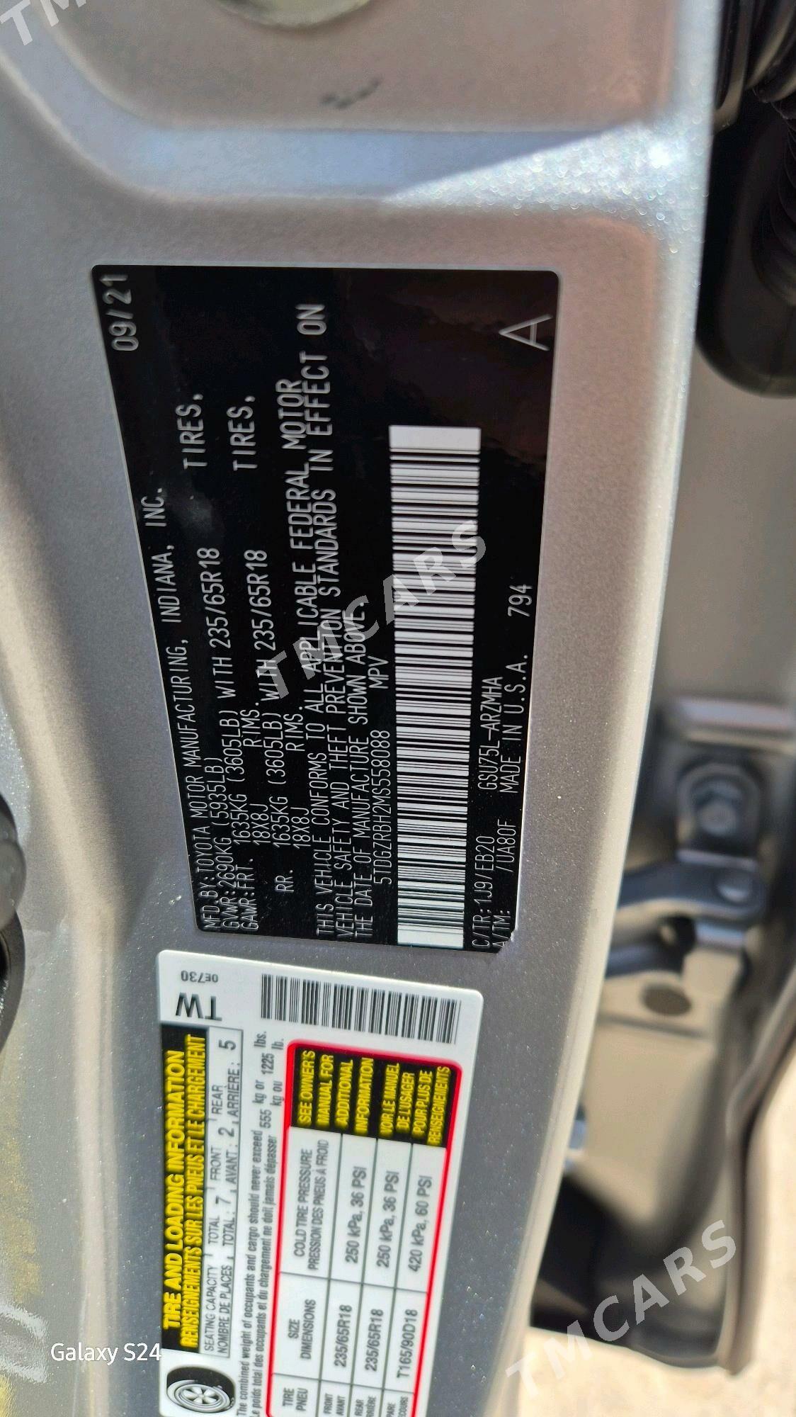 Toyota Highlander 2021 - 510 000 TMT - Daşoguz - img 8