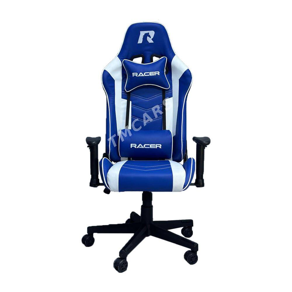 Крутое игровое кресло Racer Prince Blue White - Aşgabat - img 4