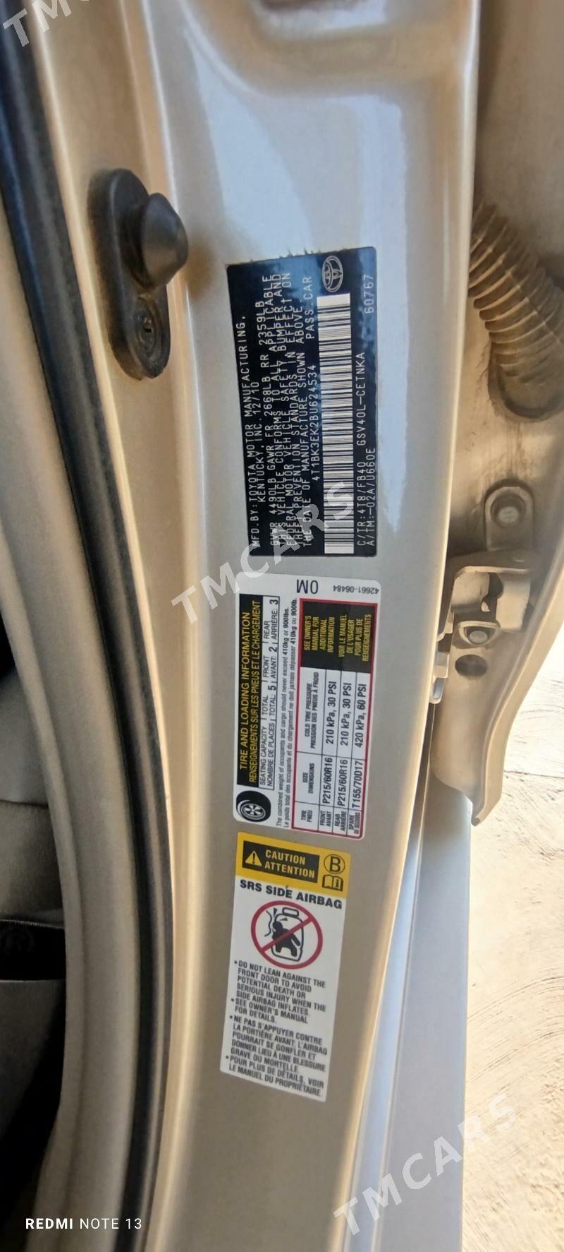 Toyota Camry 2011 - 190 000 TMT - Ёлётен - img 3