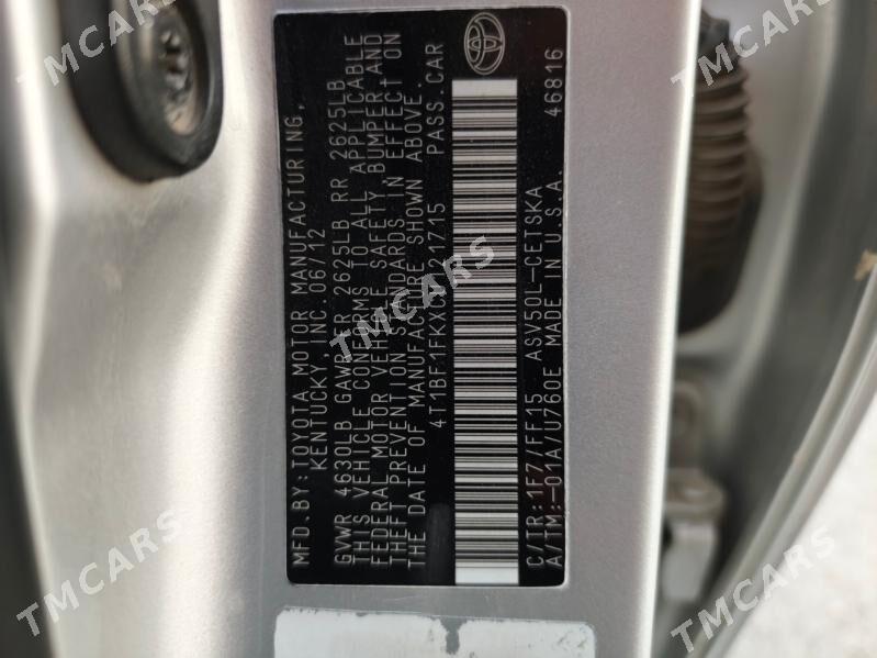 Toyota Camry 2012 - 200 000 TMT - Кака - img 10
