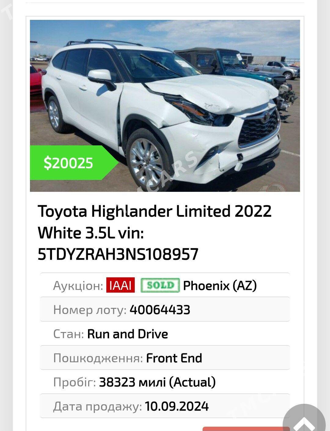 Toyota Highlander 2022 - 668 000 TMT - Aşgabat - img 8