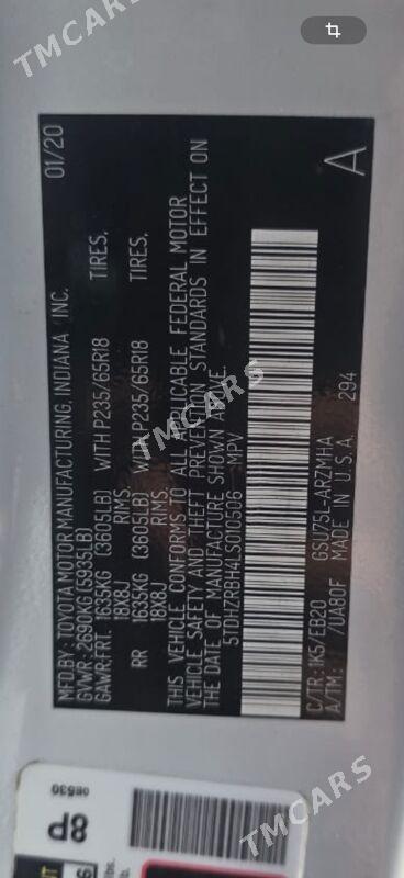 Toyota Highlander 2020 - 480 000 TMT - Aşgabat - img 6