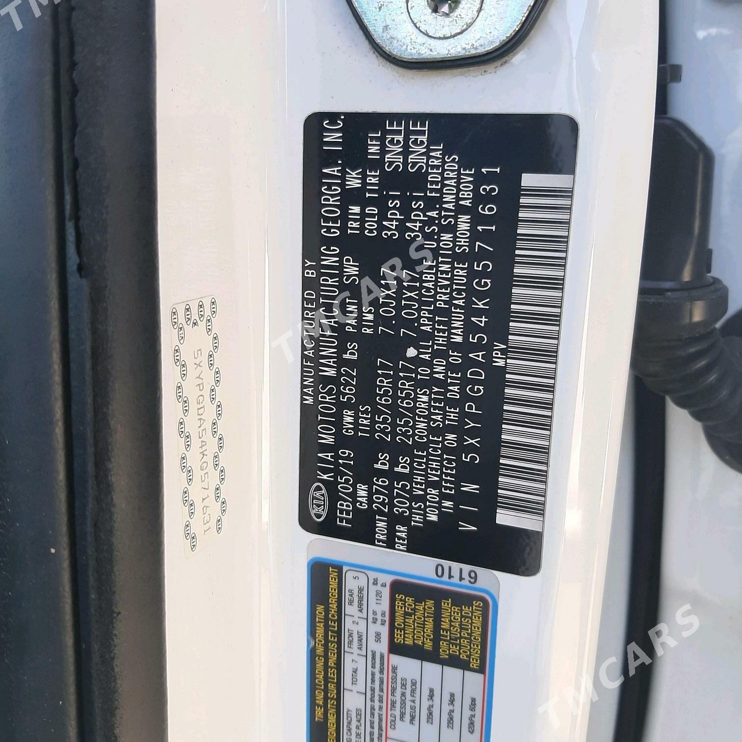 Kia Sorento 2019 - 320 000 TMT - "Altyn Asyr" Gündogar bazary (Jygyllyk) - img 7