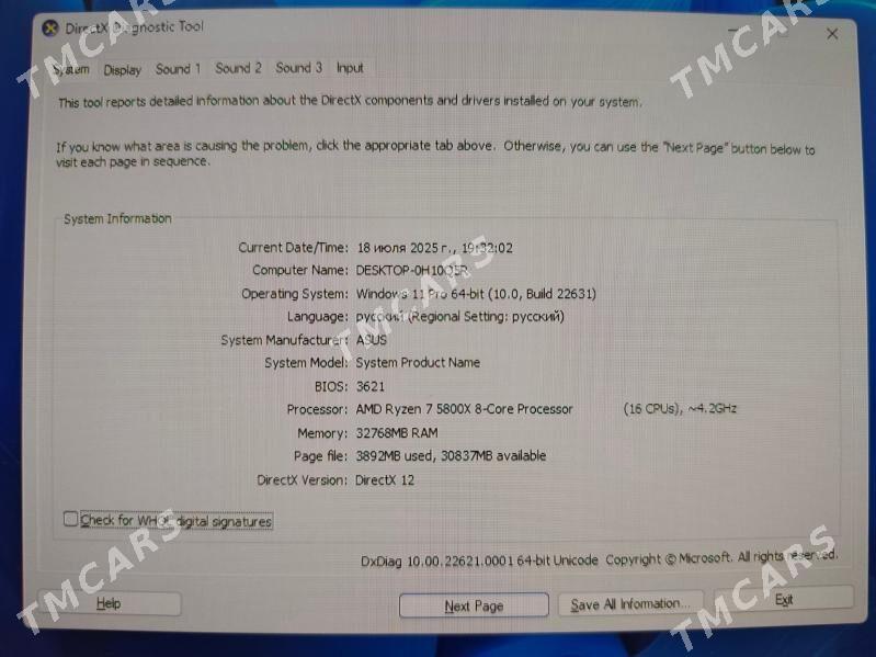 Ryzen 7 5800x / 32Gb / RTX3080 - Aşgabat - img 3