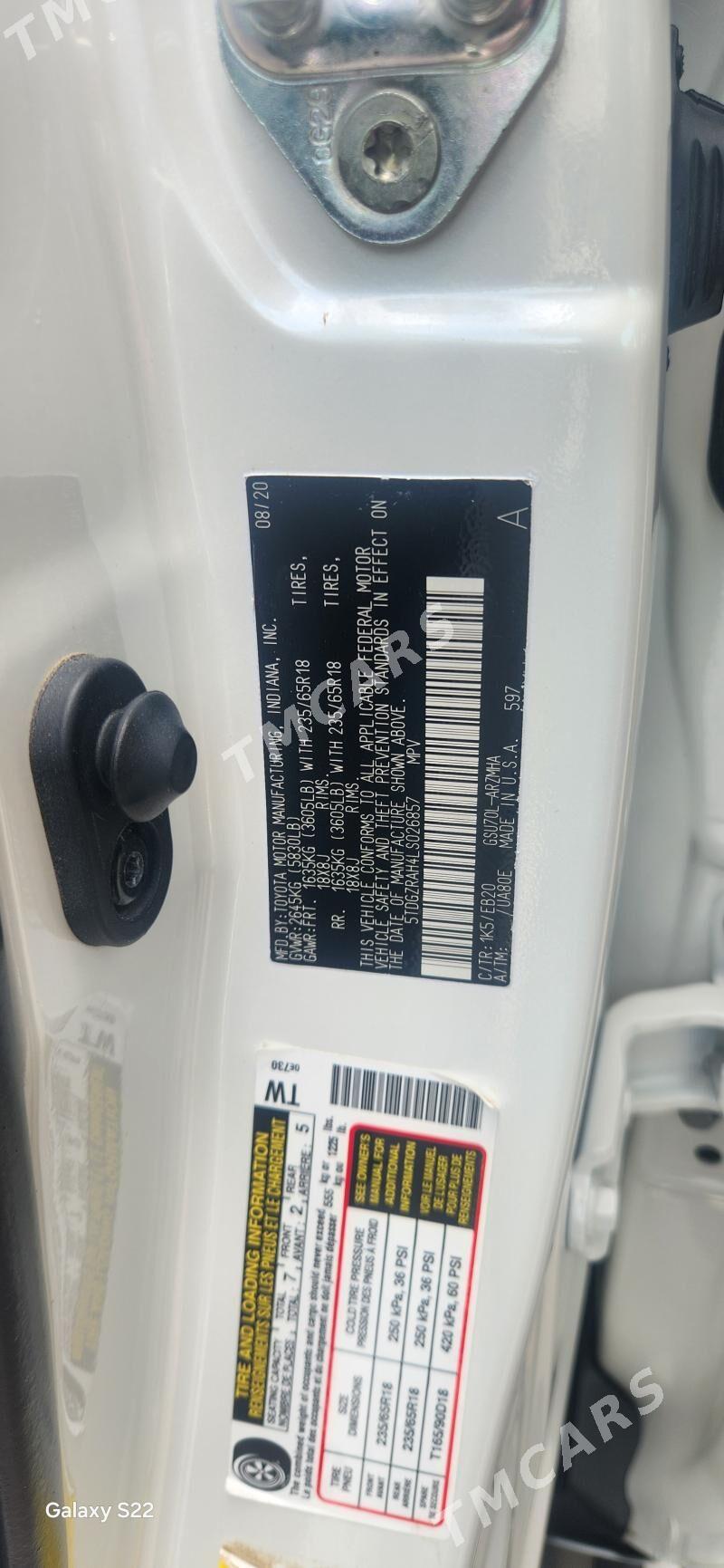 Toyota Highlander 2020 - 558 000 TMT - Мары - img 4