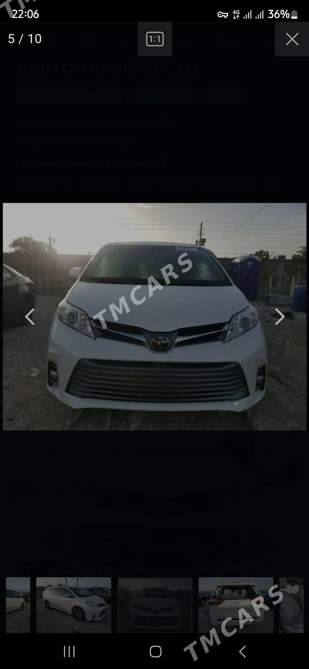 Toyota Sienna 2019 - 545 000 TMT - Aşgabat - img 3