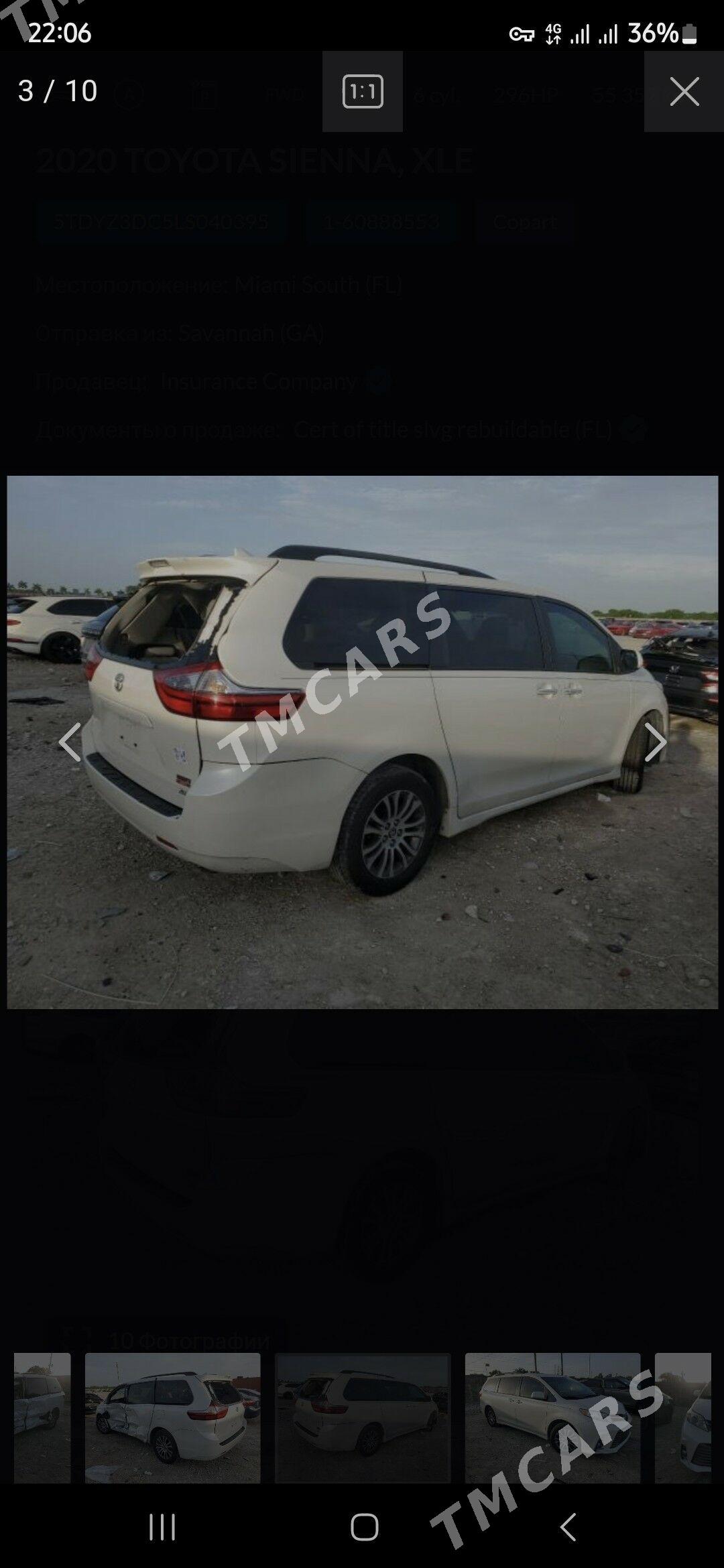 Toyota Sienna 2019 - 545 000 TMT - Aşgabat - img 5
