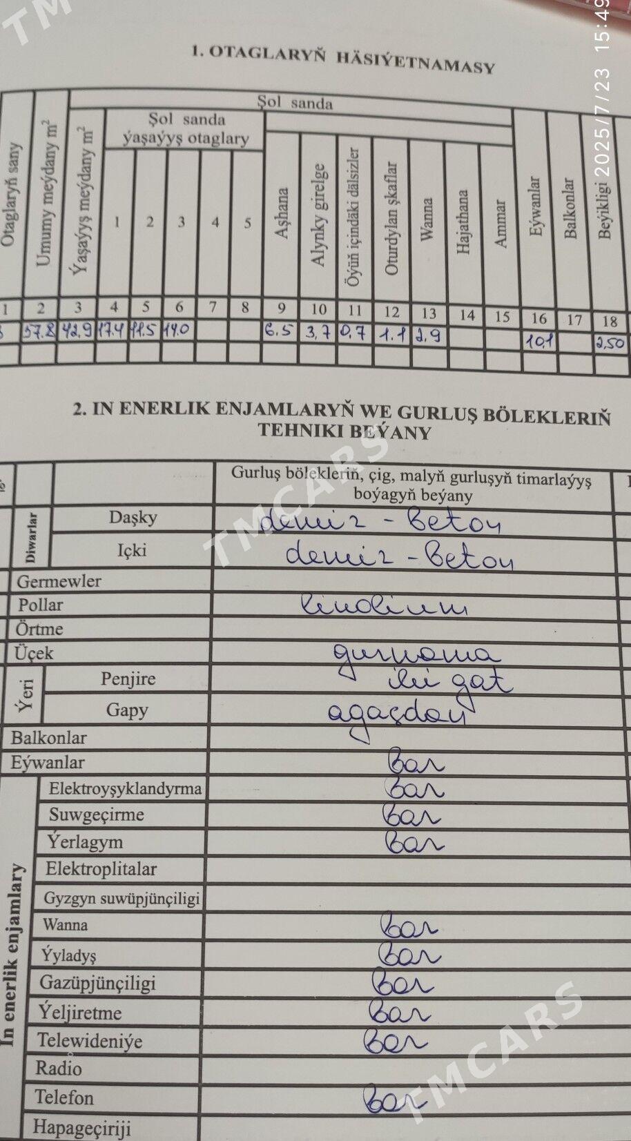 11 mkr 4/3ETAZ 3KOMNAT - Aşgabat - img 2