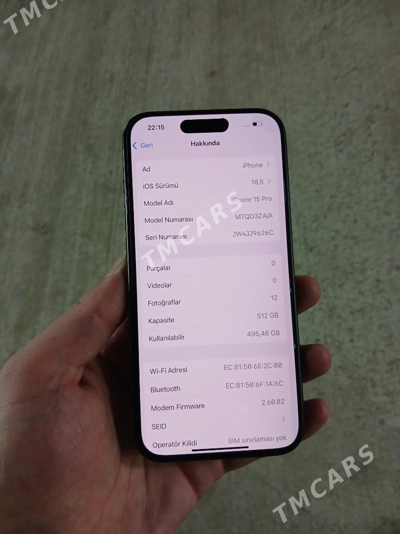Iphone 15Pro 512gb ZA/A - Aşgabat - img 3