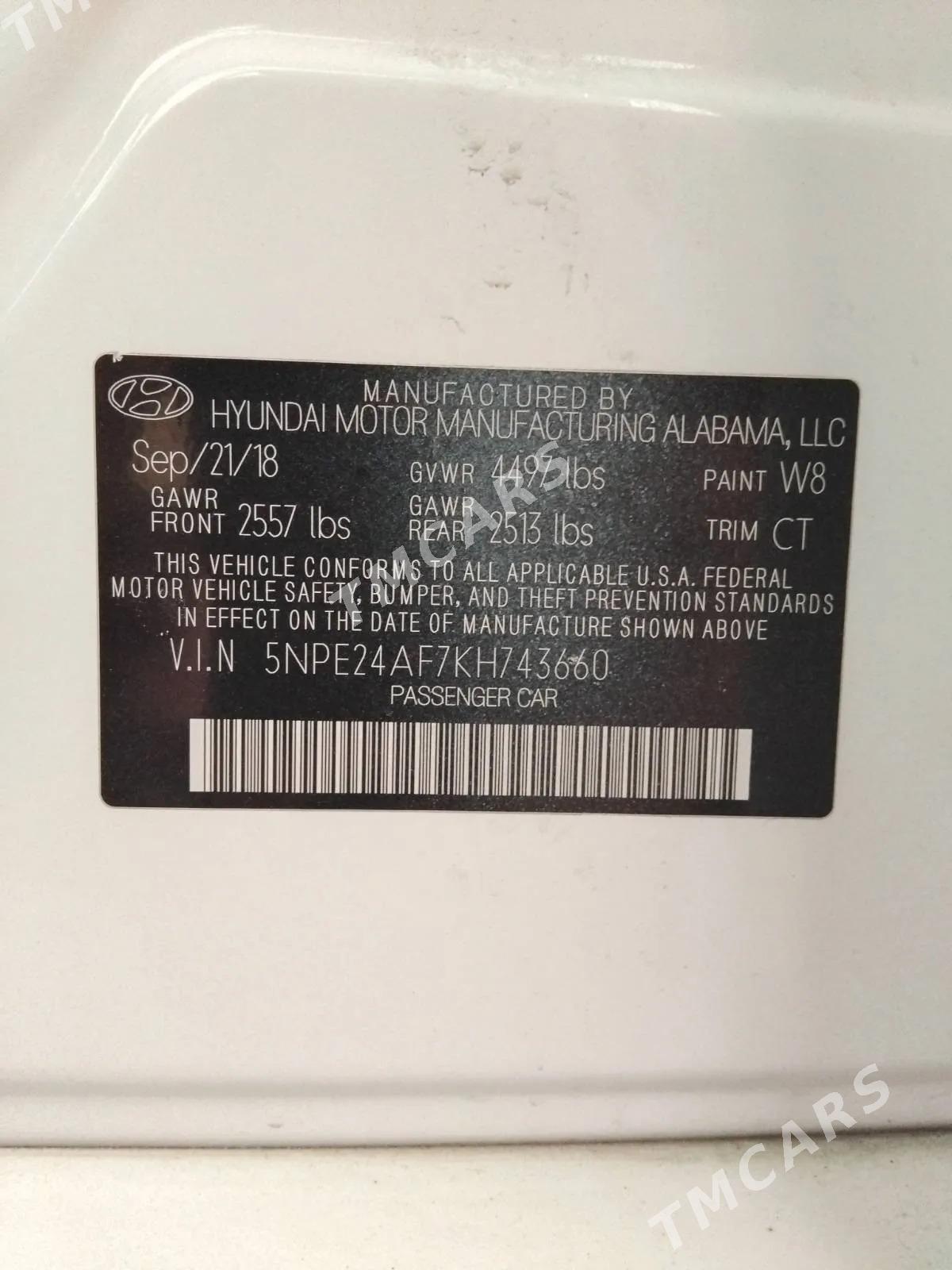 Hyundai Sonata 2018 - 200 000 TMT - Aşgabat - img 8