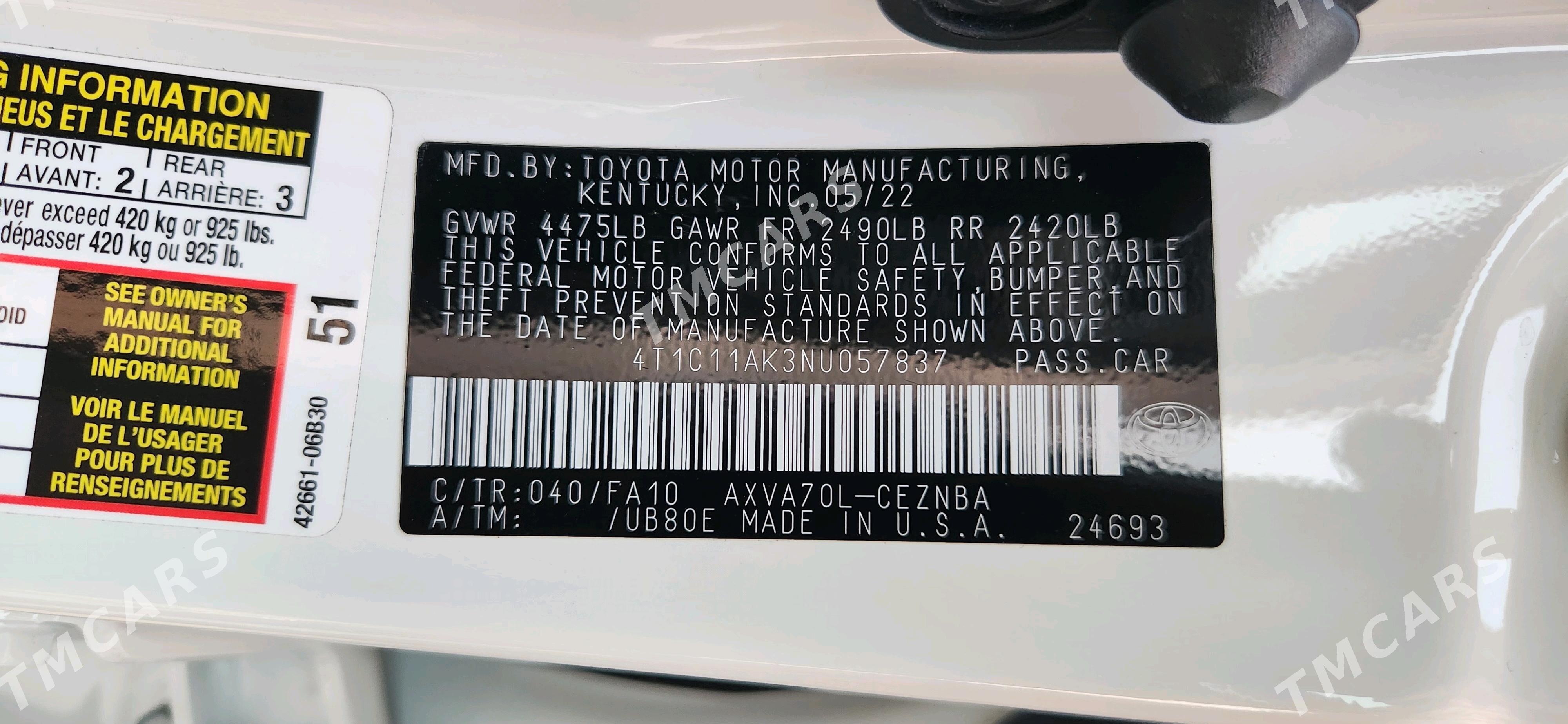 Toyota Camry 2022 - 353 000 TMT - Aşgabat - img 6