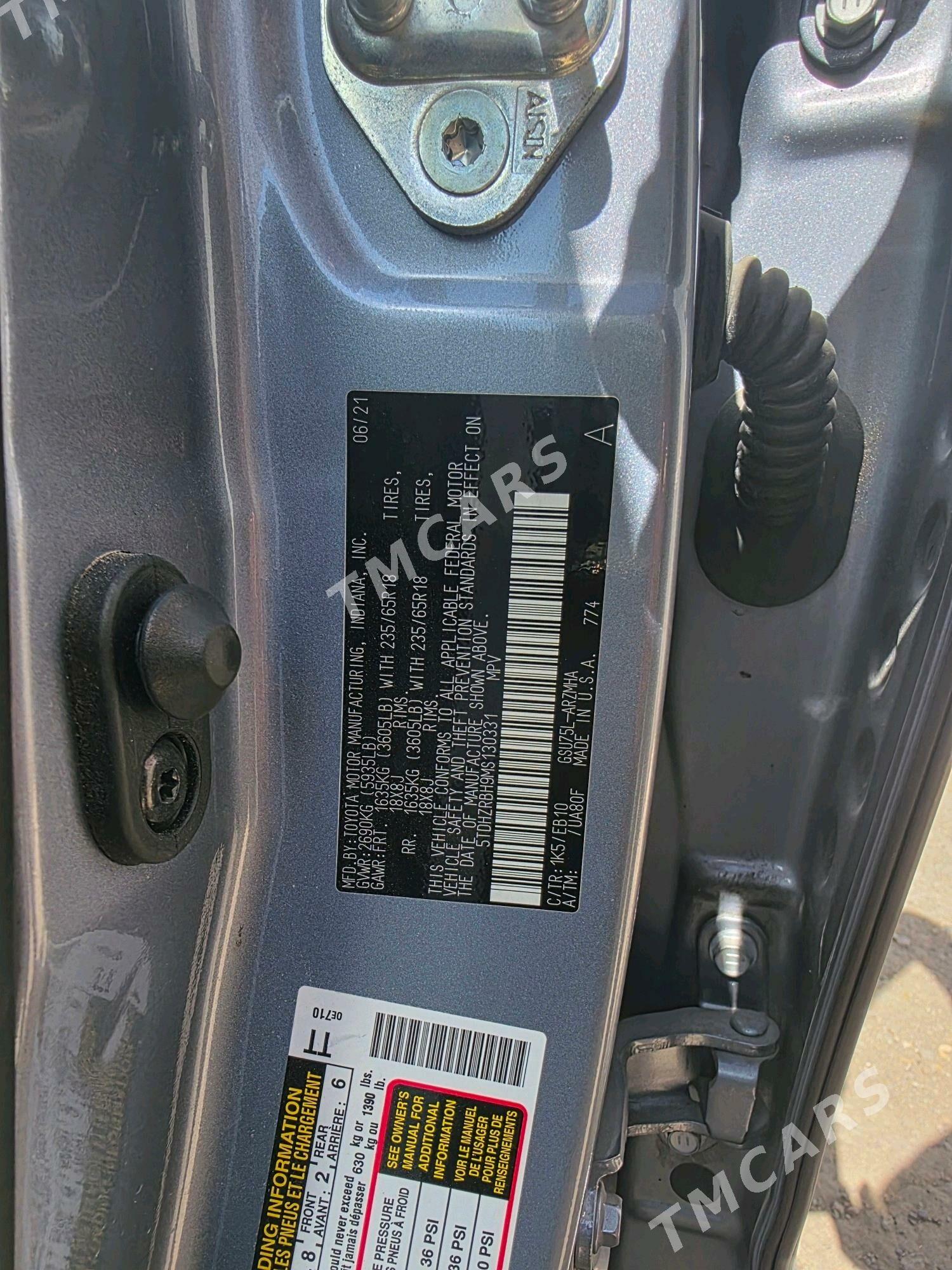 Toyota Highlander 2021 - 520 000 TMT - Дянев - img 10