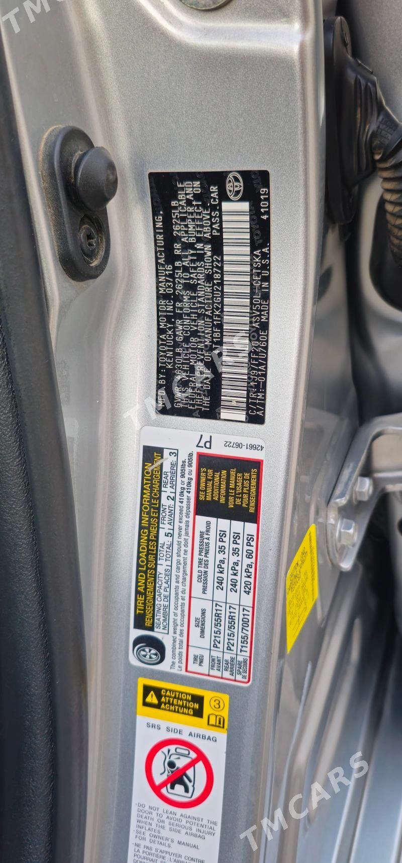 Toyota Camry 2016 - 272 000 TMT - Türkmenabat - img 6