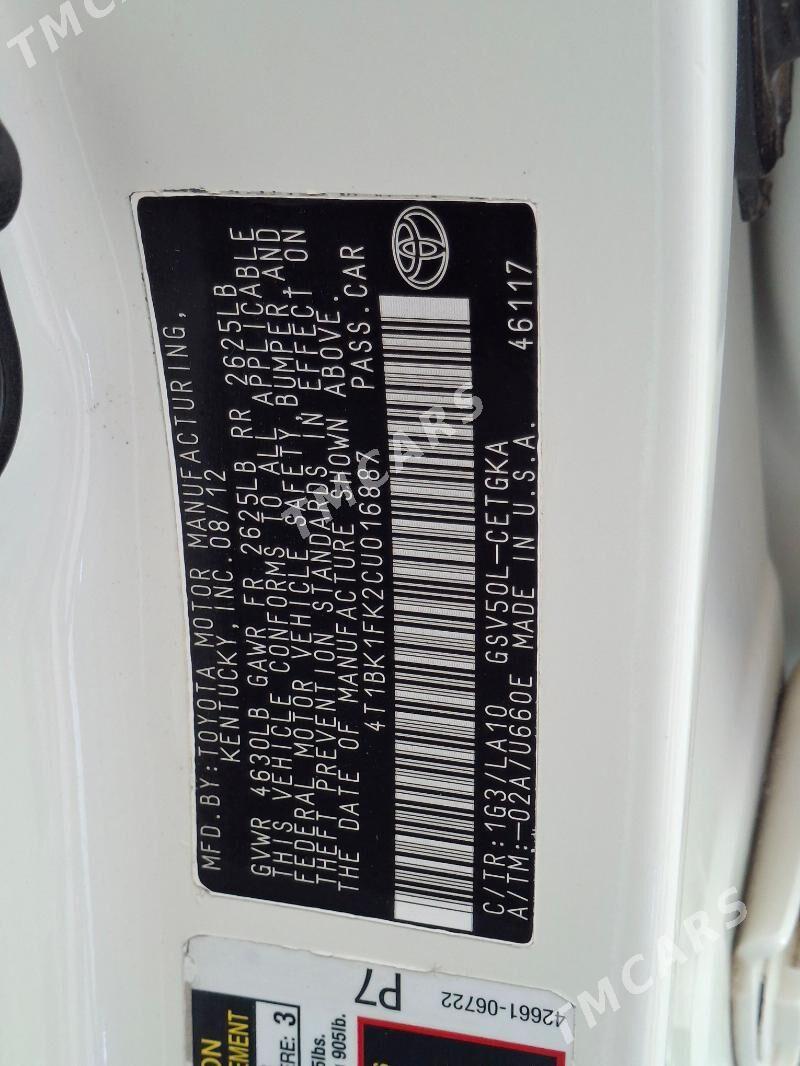 Toyota Camry 2012 - 245 000 TMT - Кëши - img 5