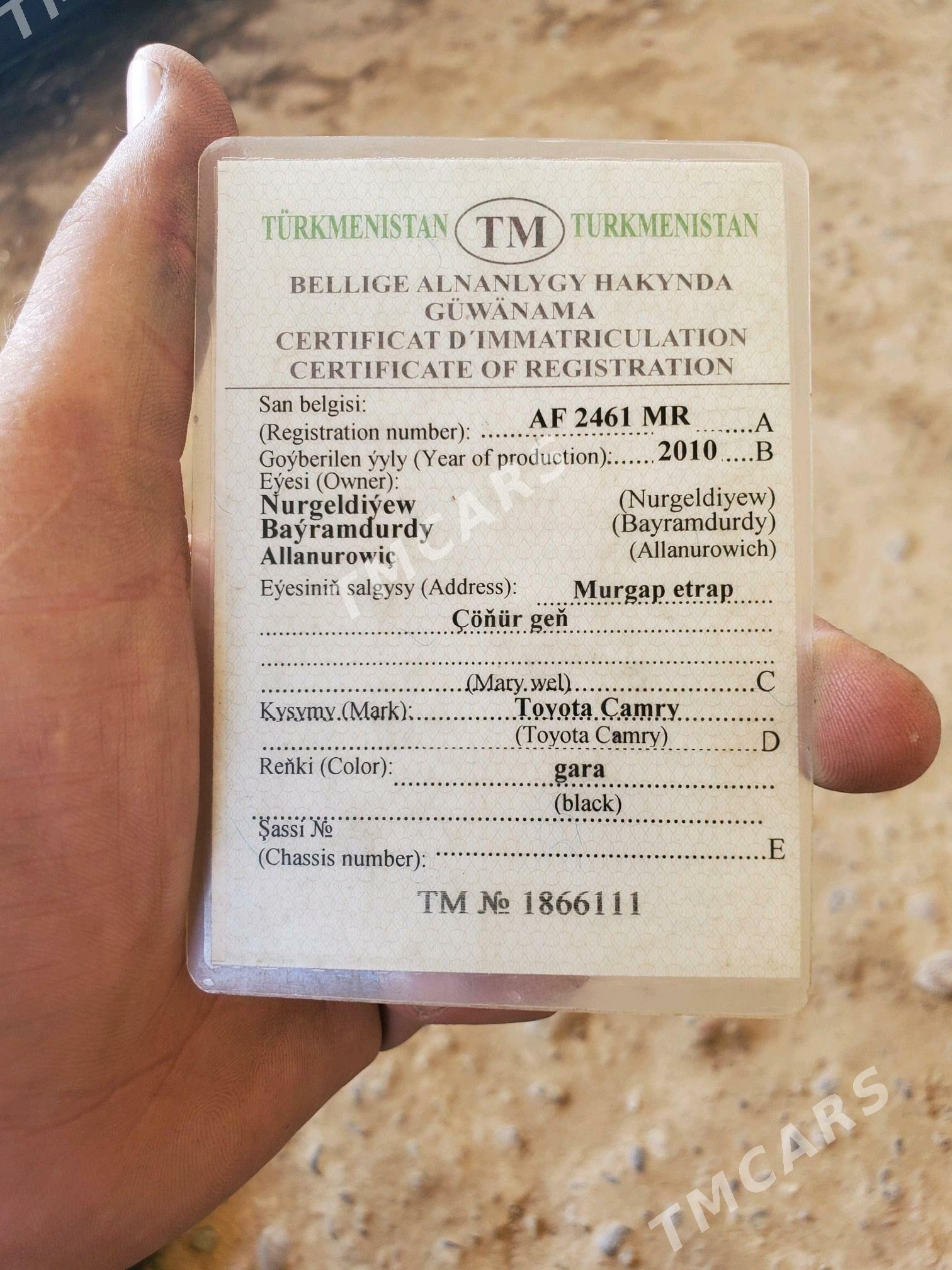 Toyota Camry 2010 - 240 000 TMT - Мары - img 5