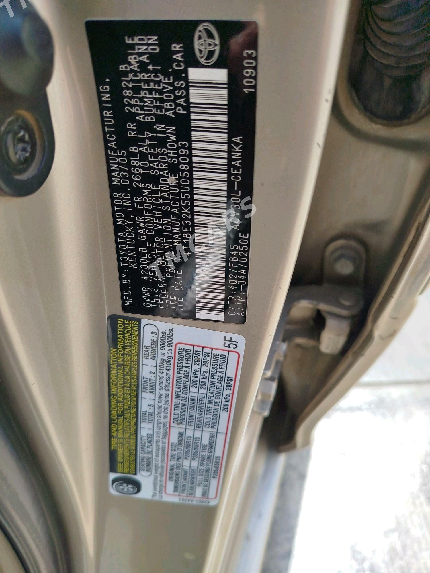 Toyota Camry 2005 - 160 000 TMT - Мары - img 5