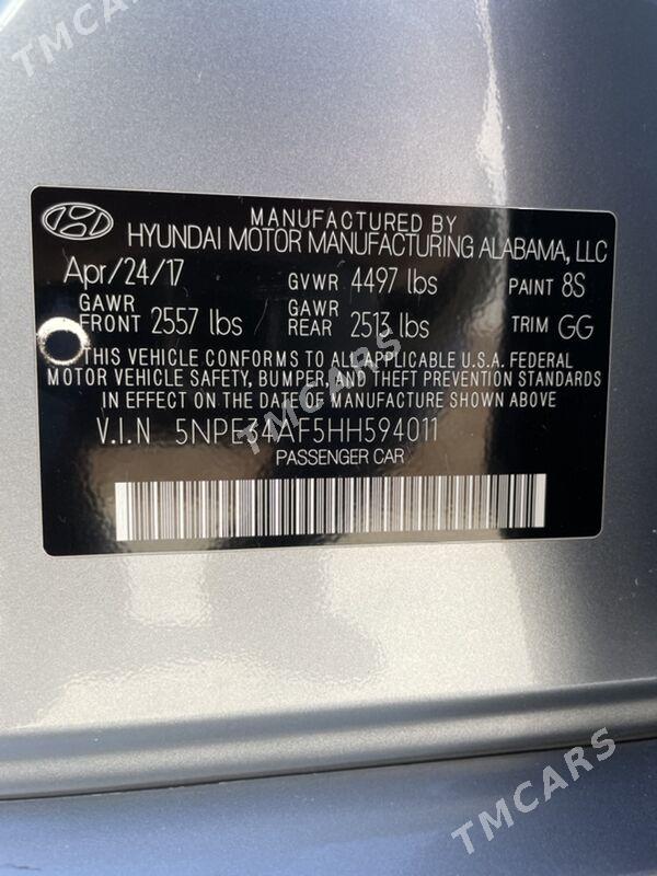 Hyundai Sonata 2017 - 205 000 TMT - Байрамали - img 10