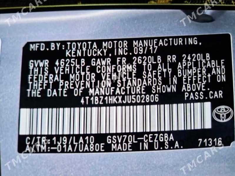 Toyota Camry 2018 - 345 000 TMT - Ашхабад - img 4