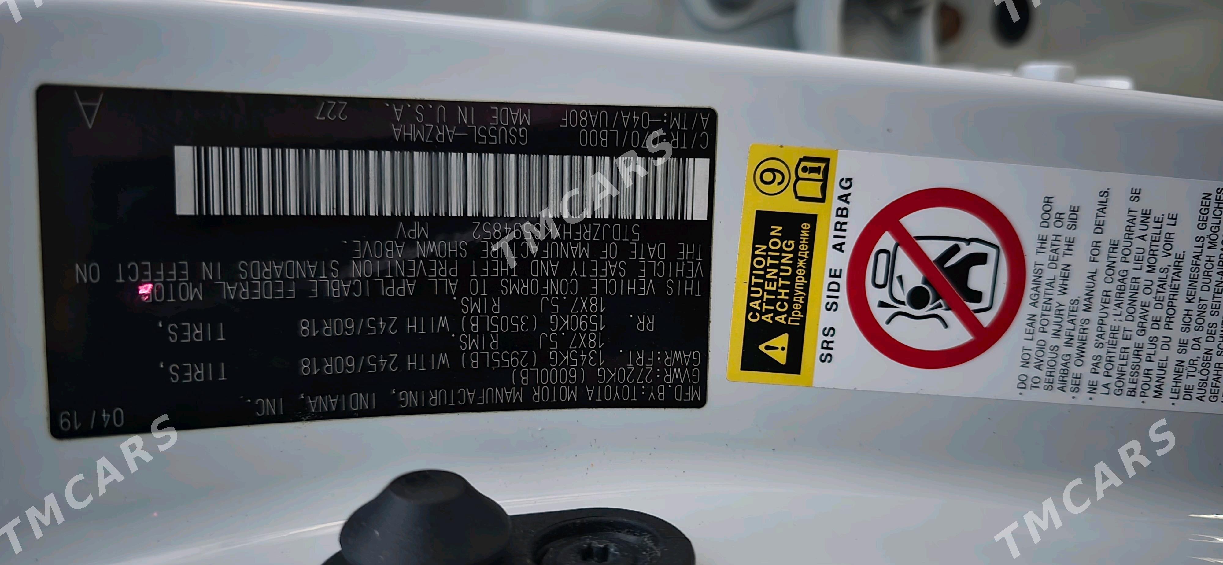 Toyota Highlander 2019 - 540 000 TMT - Türkmenabat - img 9
