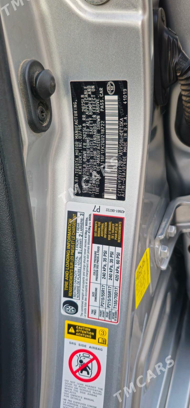 Toyota Camry 2016 - 279 000 TMT - Türkmenabat - img 7