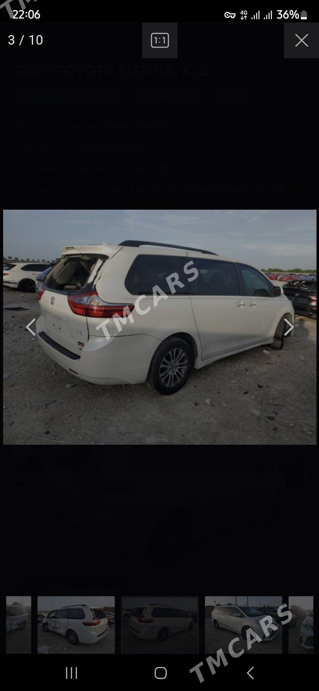 Toyota Sienna 2019 - 540 000 TMT - Ашхабад - img 3
