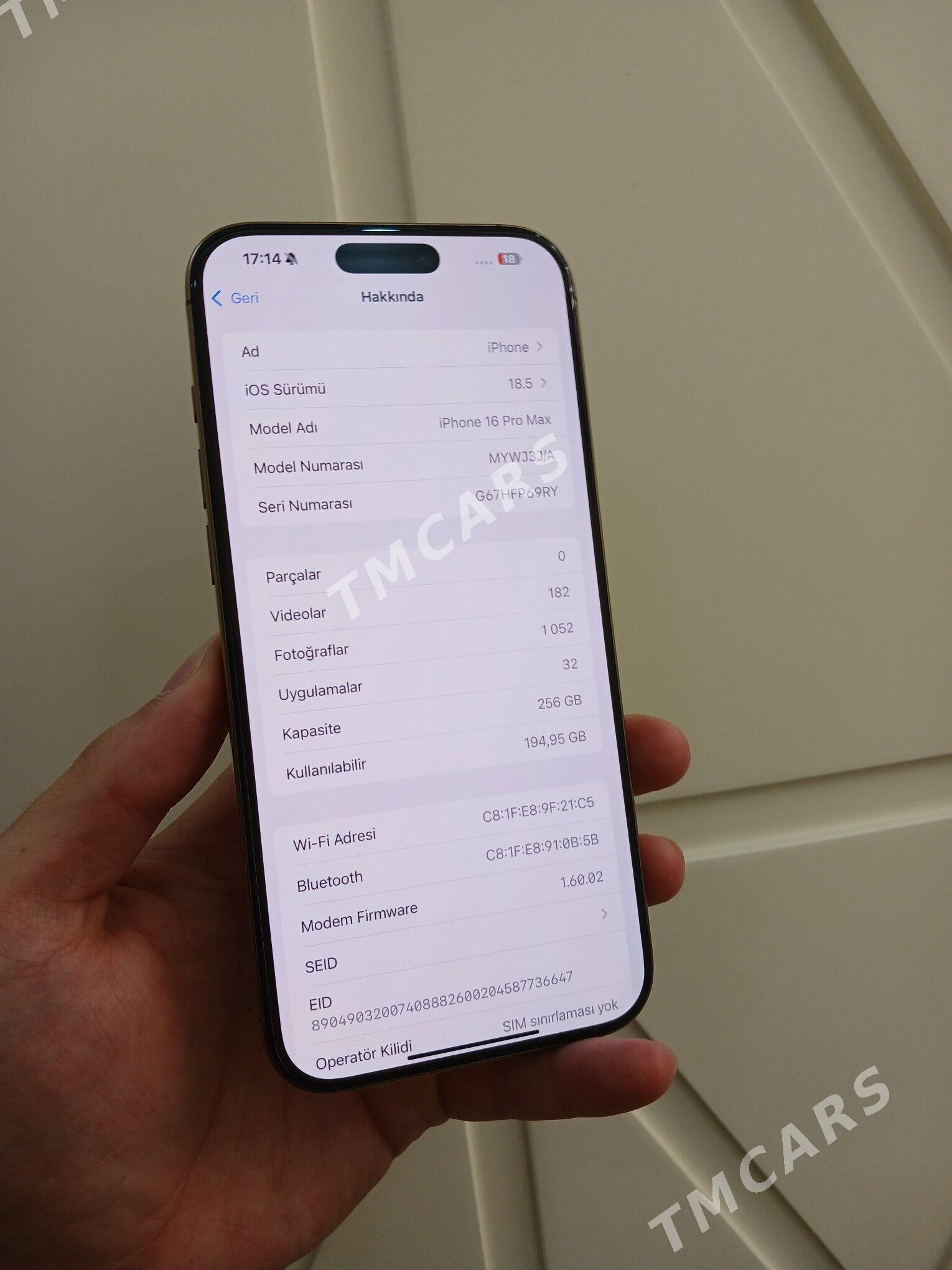 Iphone 16Pro Max 256gb - Ашхабад - img 4