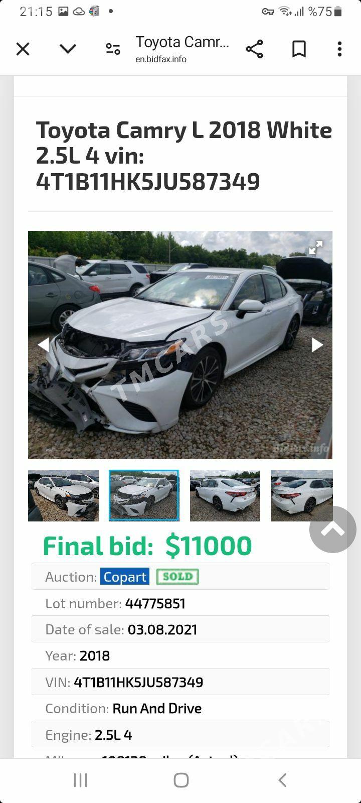 Toyota Camry 2018 - 355 000 TMT - Aşgabat - img 4