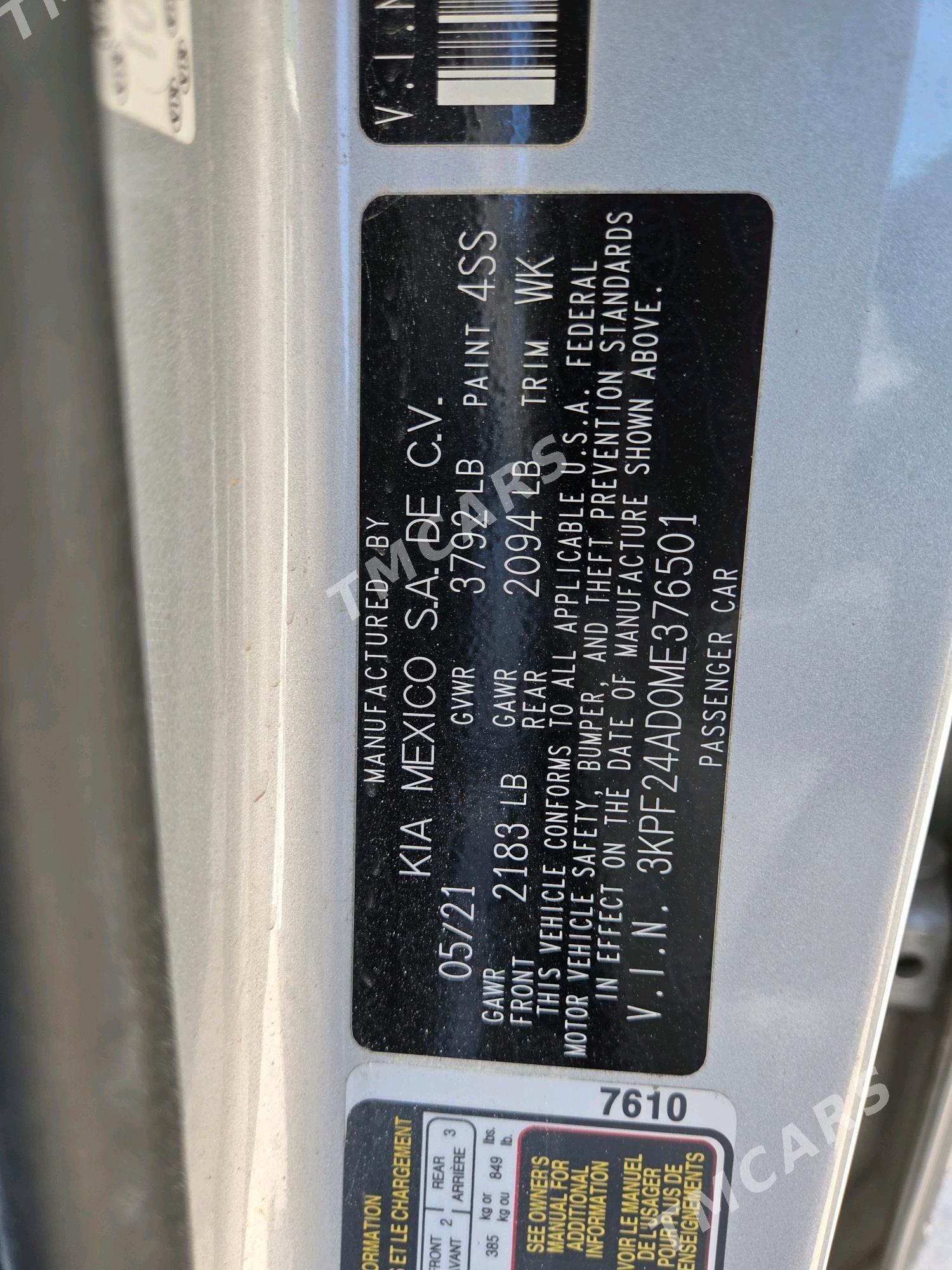 Kia Forte 2021 - 180 000 TMT - Мары - img 5