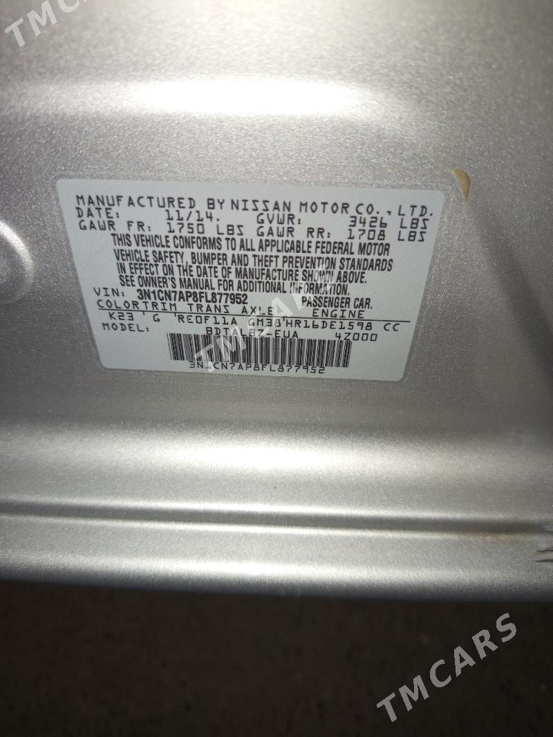 Nissan Versa 2014 - 125 000 TMT - Ашхабад - img 3